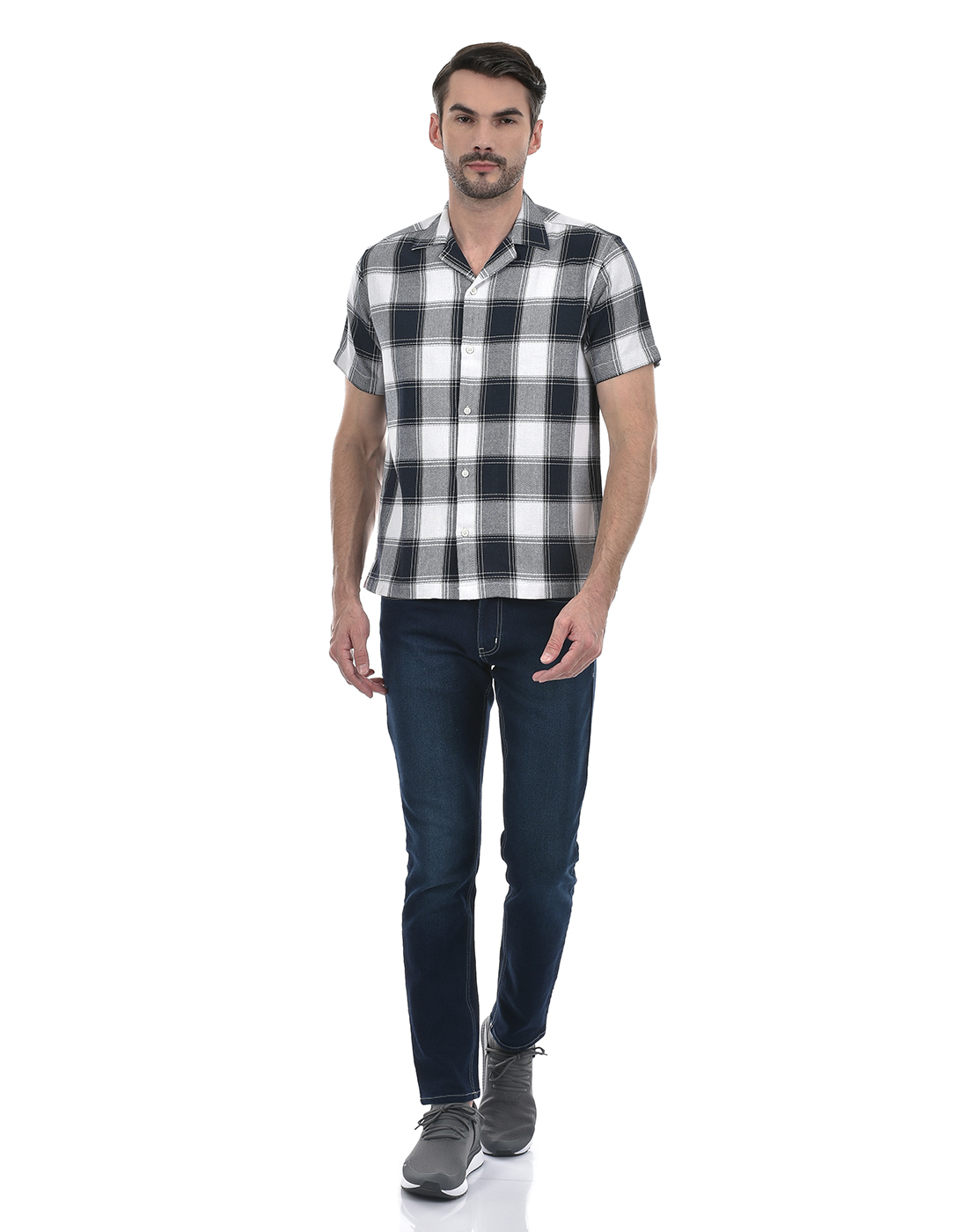 Numero Uno Men Checkered Navy Shirt